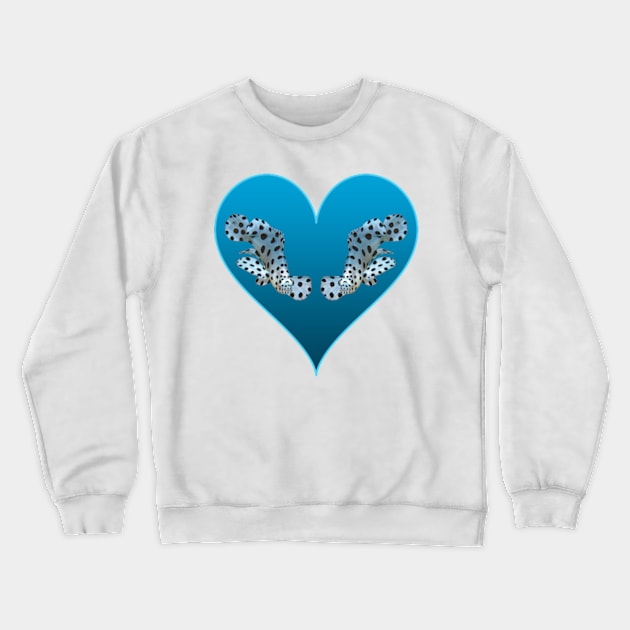 Cute motif of a fish | Small fish in a blue heart | Crewneck Sweatshirt by Ute-Niemann